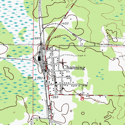 Topographic Map of North Dickinson School, MI