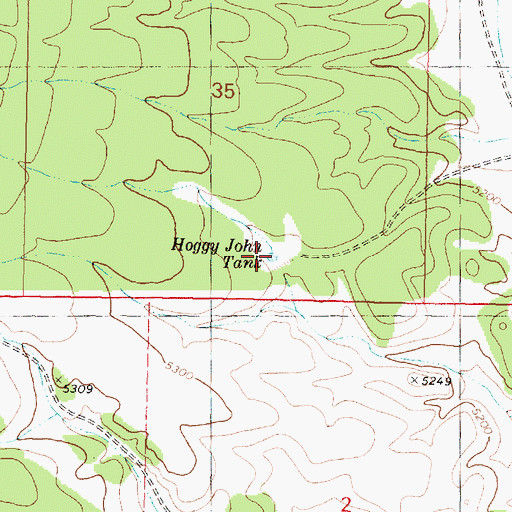 Topographic Map of Hoggy John Tank, AZ