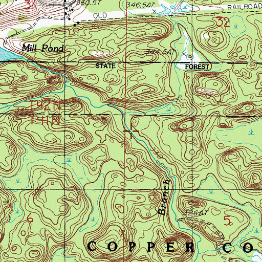 Topographic Map of Lower Mill Pond Falls, MI
