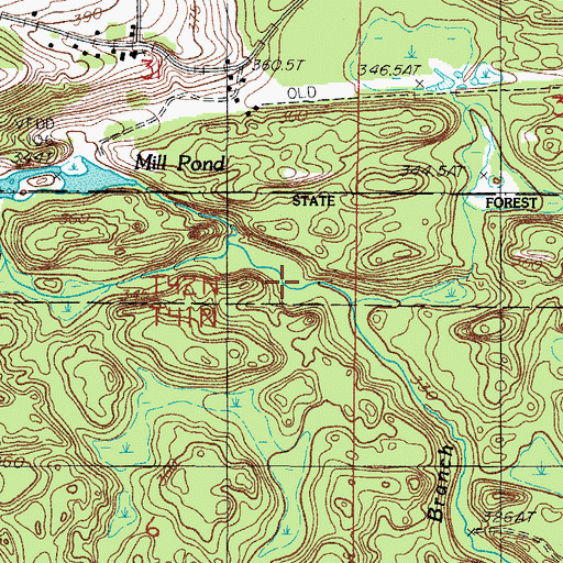 Topographic Map of Upper Mill Pond Falls, MI