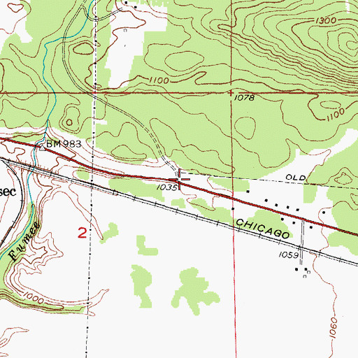 Topographic Map of Menominee Iron Range Historical Marker, MI