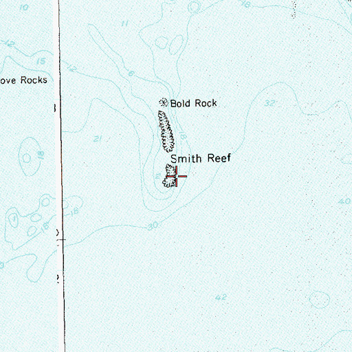 Topographic Map of Smith Reef, CT