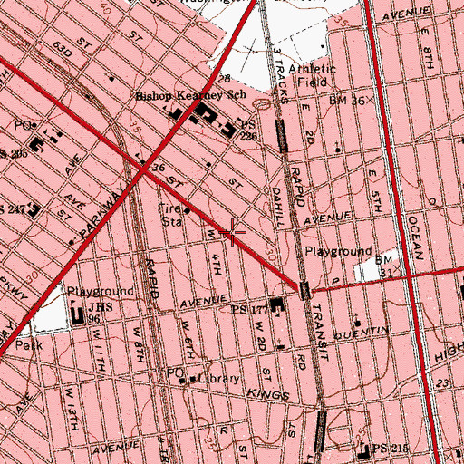 Topographic Map of Samuel Goldberg Triangle, NY