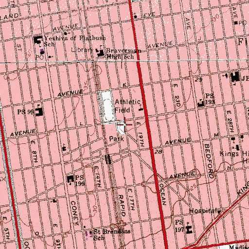 Topographic Map of Rachel Haber Cohen Playground, NY