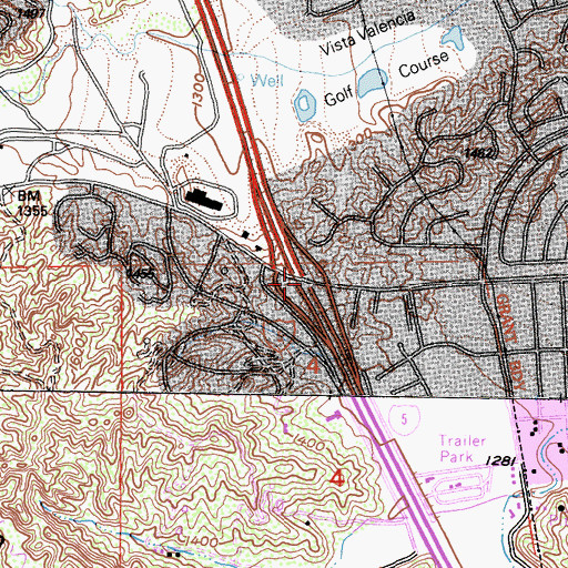 Topographic Map of Exit 167, CA