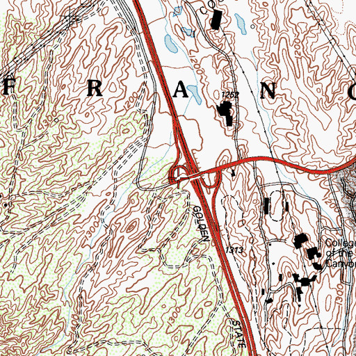 Topographic Map of Exit 169, CA