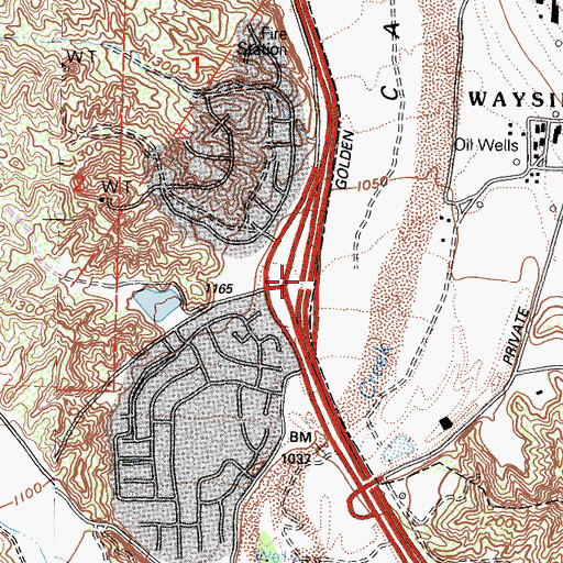 Topographic Map of Exit 173, CA