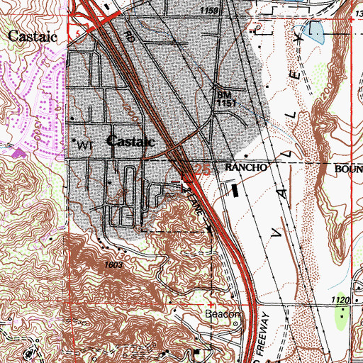 Topographic Map of Exit 176A, CA