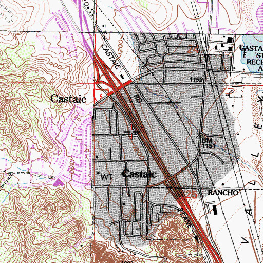 Topographic Map of Exit 176B, CA