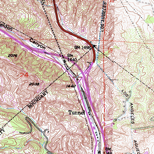 Topographic Map of C W Dean Memorial Interchange, CA