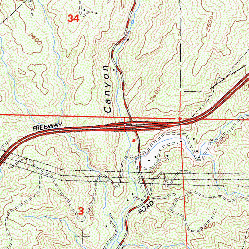 Topographic Map of Exit 15, CA