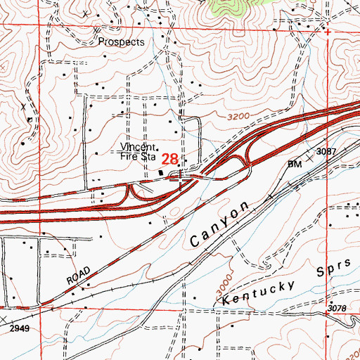 Topographic Map of Exit 27, CA