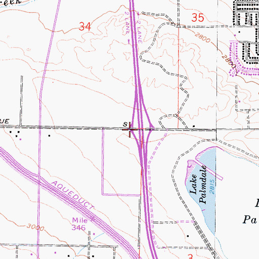 Topographic Map of Exit 33, CA