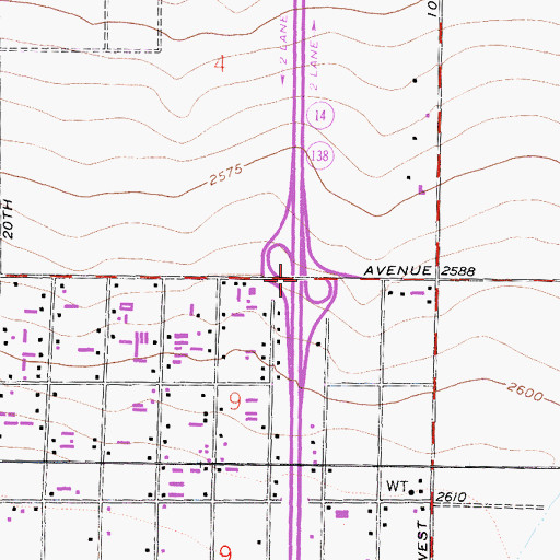 Topographic Map of Exit 39, CA