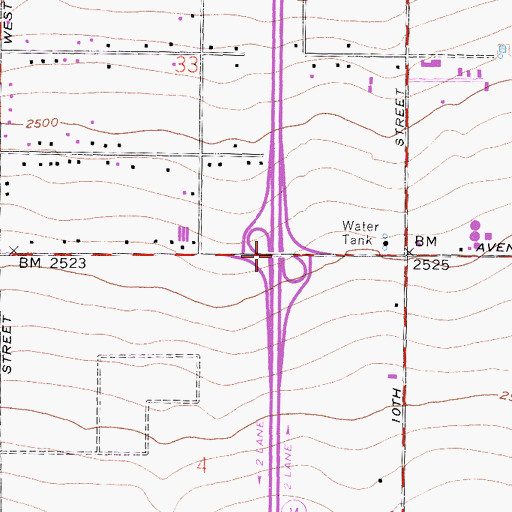 Topographic Map of Exit 40, CA