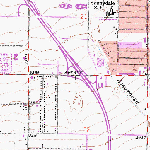 Topographic Map of Exit 42, CA