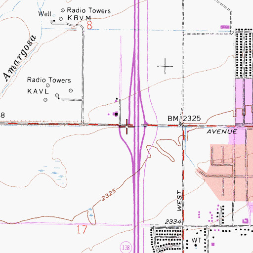 Topographic Map of Exit 44, CA