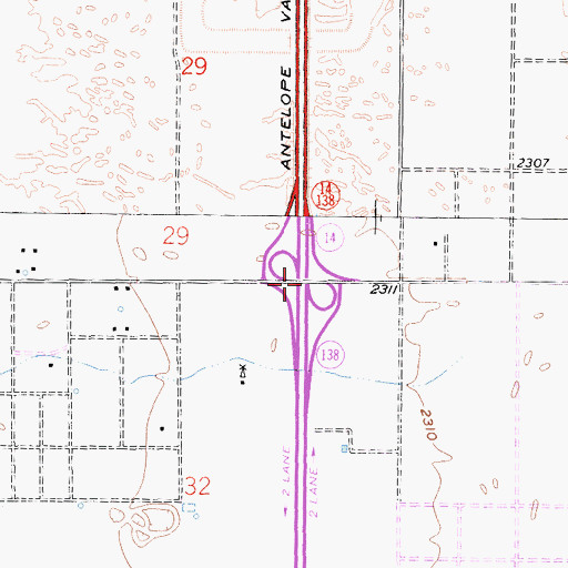 Topographic Map of Exit 47, CA