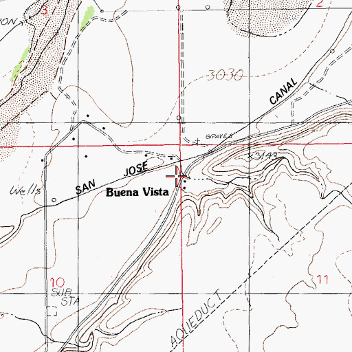 Topographic Map of Buena Vista, AZ