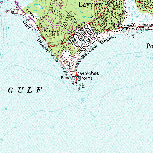 Topographic Map of Welches Point, CT