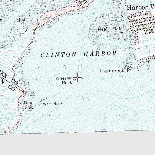 Topographic Map of Wheeler Rock, CT