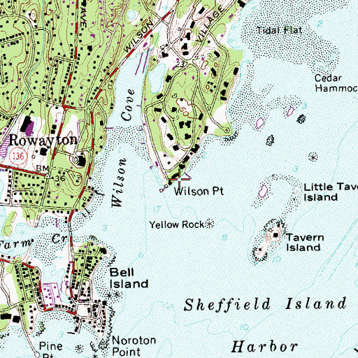 Topographic Map of Wilson Point, CT