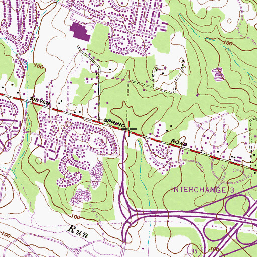 Topographic Map of Honeygo Regional Park, MD