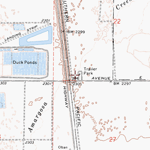 Topographic Map of Avenue E Trailer Park, CA