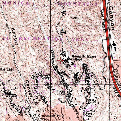 Topographic Map of Brady Hall, CA
