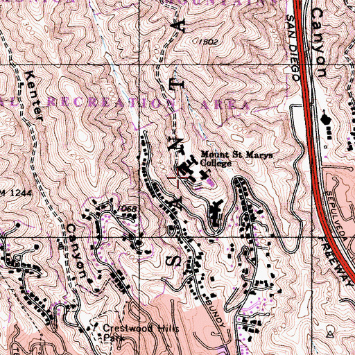 Topographic Map of Coe Memorial Library, CA