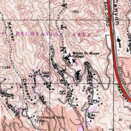 Topographic Map of Drudis-Biada Art Gallery And Fine Arts Building, CA