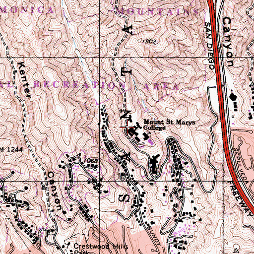 Topographic Map of Mary Chapel, CA