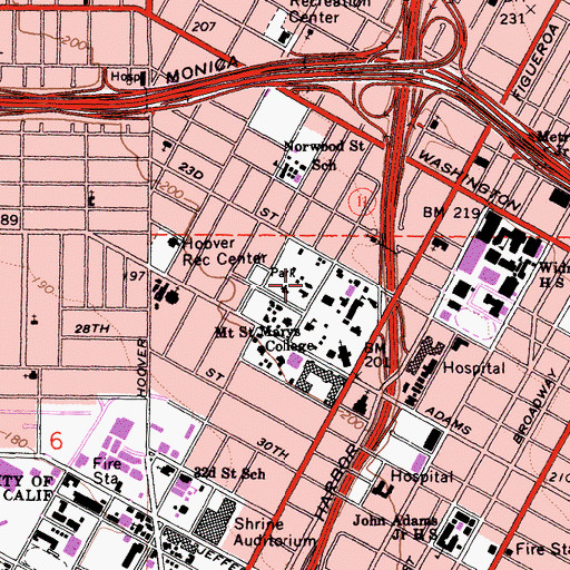 Topographic Map of Building Seven, CA