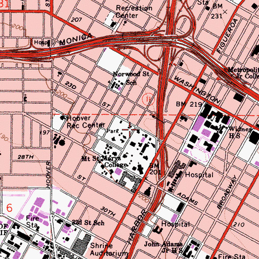 Topographic Map of Building Two, CA
