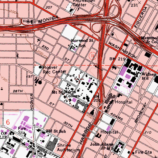 Topographic Map of J Thomas McCarthy Library, CA