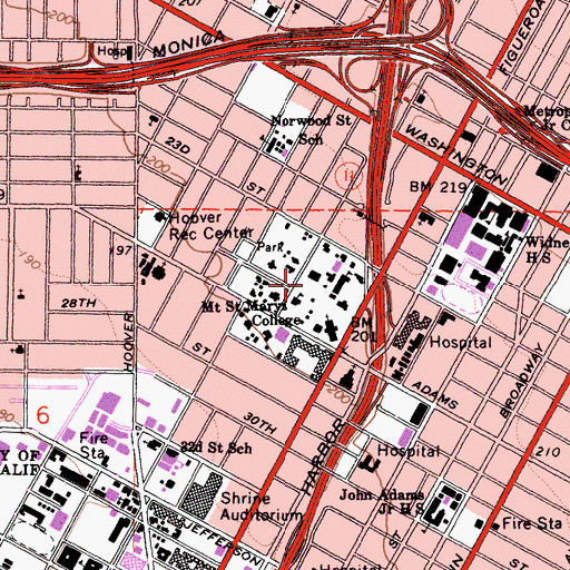 Topographic Map of South Lawn, CA