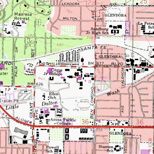 Topographic Map of Hayden Hall, CA