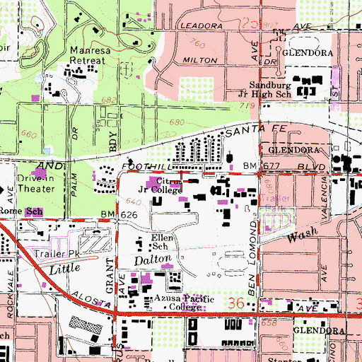 Topographic Map of Hayden Library, CA