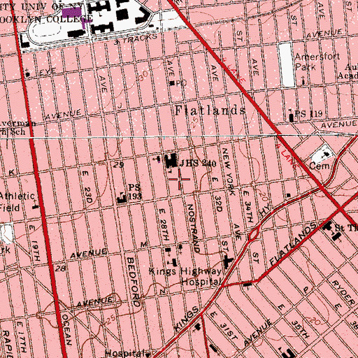 Topographic Map of Andries Playground, NY