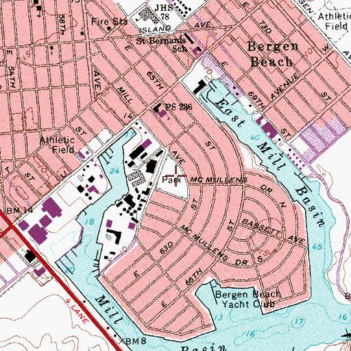 Topographic Map of Lindower Park, NY