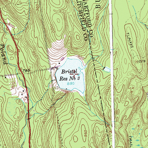 Topographic Map of Bristol Reservoir Number Five, CT
