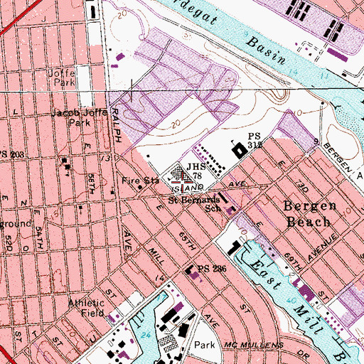 Topographic Map of Hickman Playground, NY