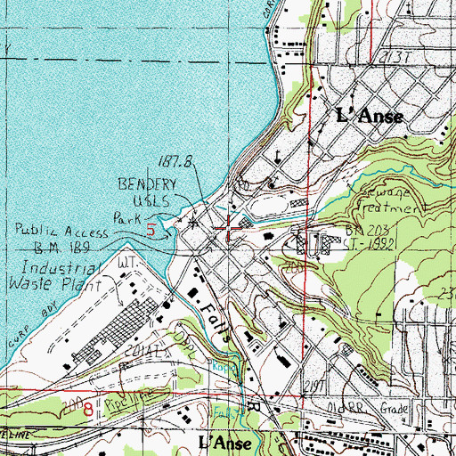 Topographic Map of L'Anse Police Department, MI