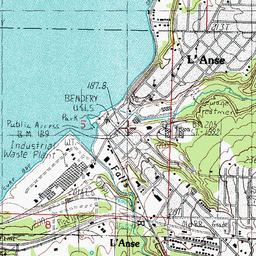 Topographic Map of Baraga County Courthouse, MI