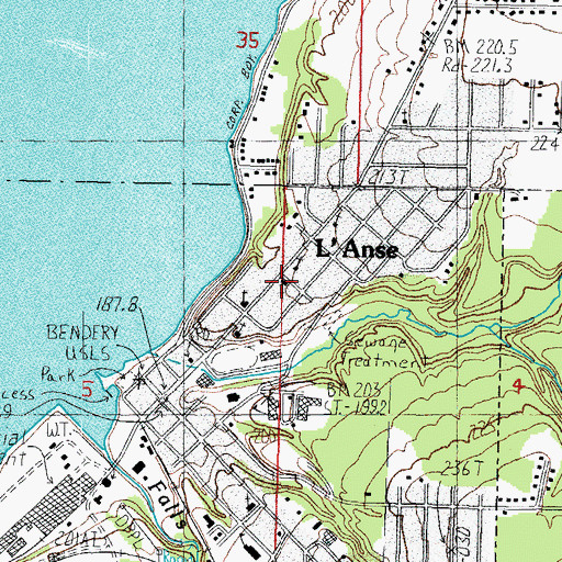 Topographic Map of United Lutheran Church, MI