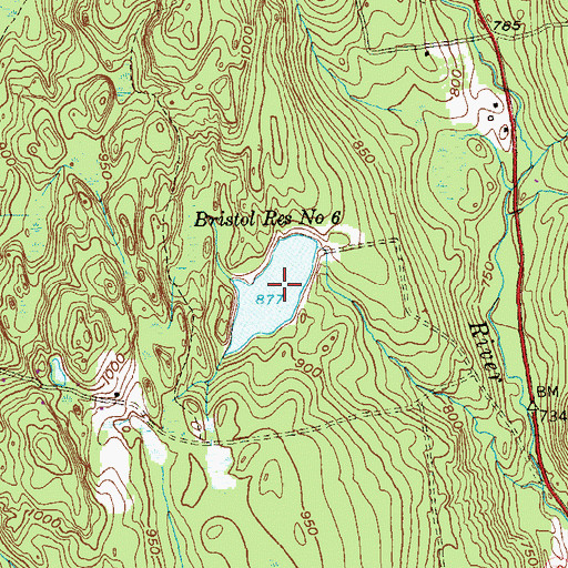 Topographic Map of Bristol Reservoir Number Two, CT