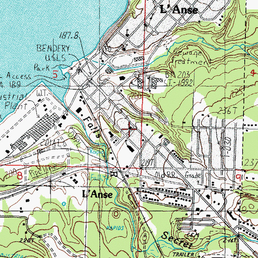 Topographic Map of Sacred Heart Church, MI