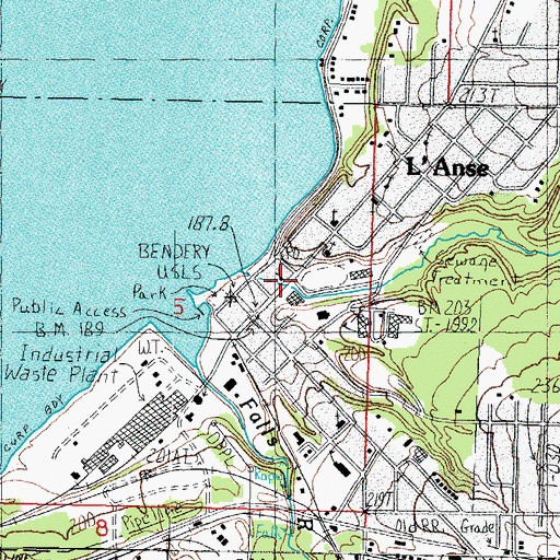Topographic Map of L'Anse Post Office, MI