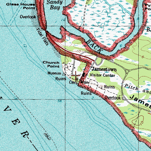 Topographic Map of Fort James (historical), VA