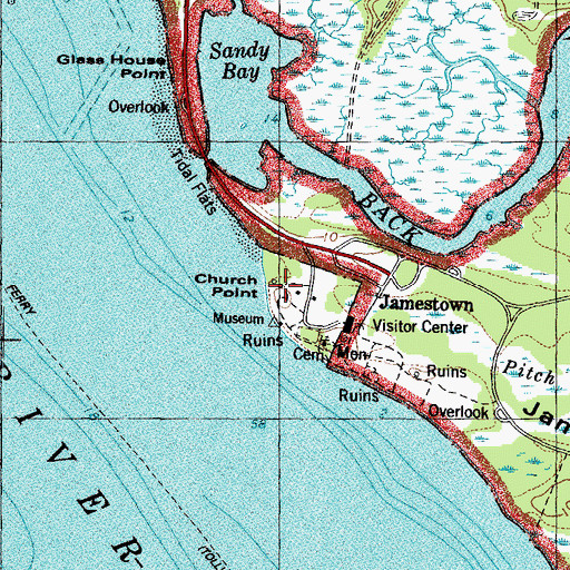 Topographic Map of Archaearium, VA